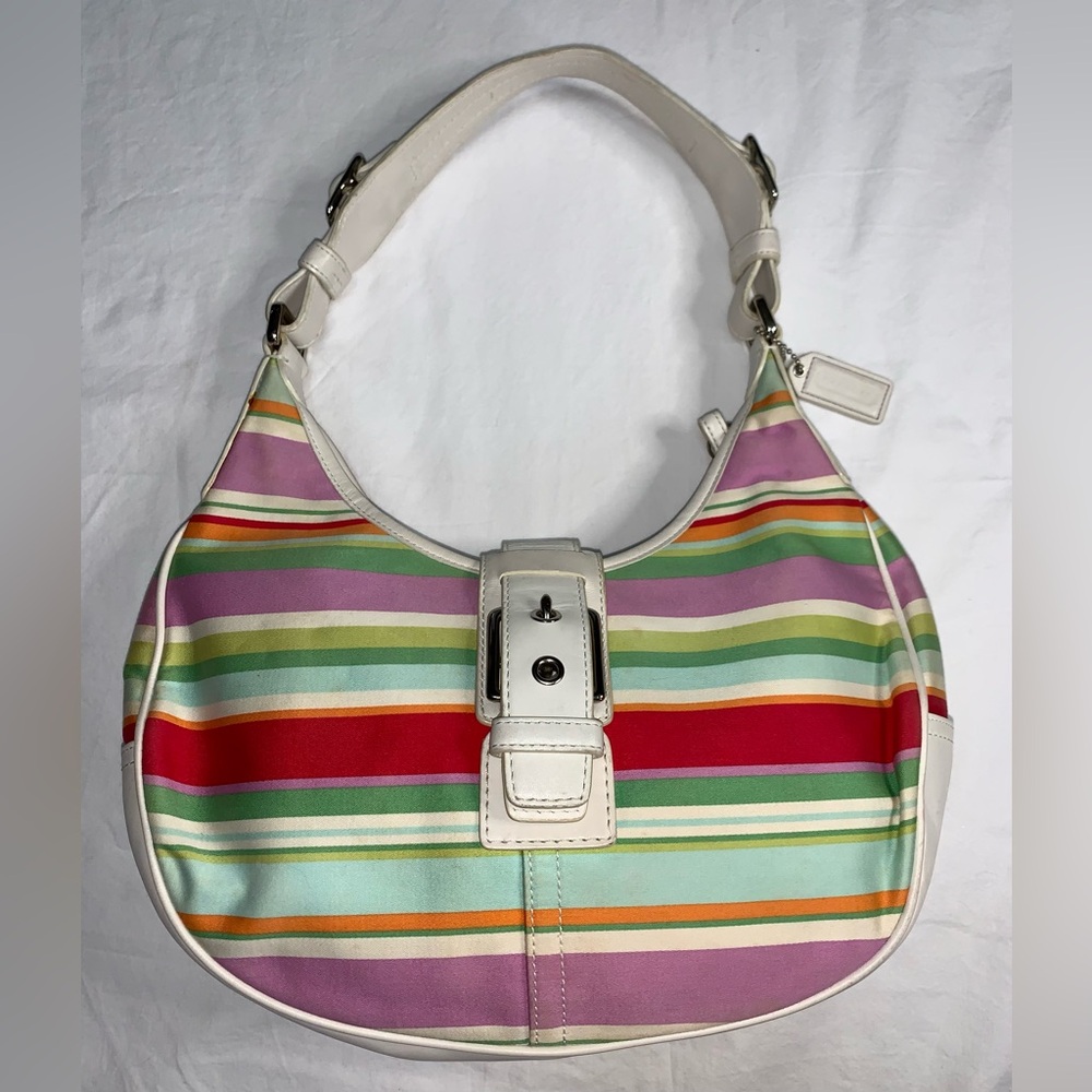 Coach multicolor striped Hobo shoulder bag